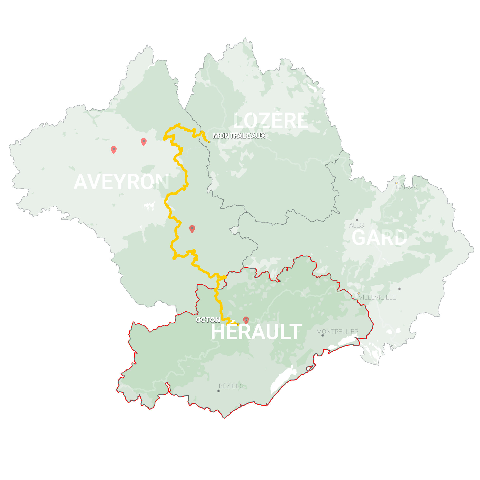 GLR 10 Region Hérault Map Overview