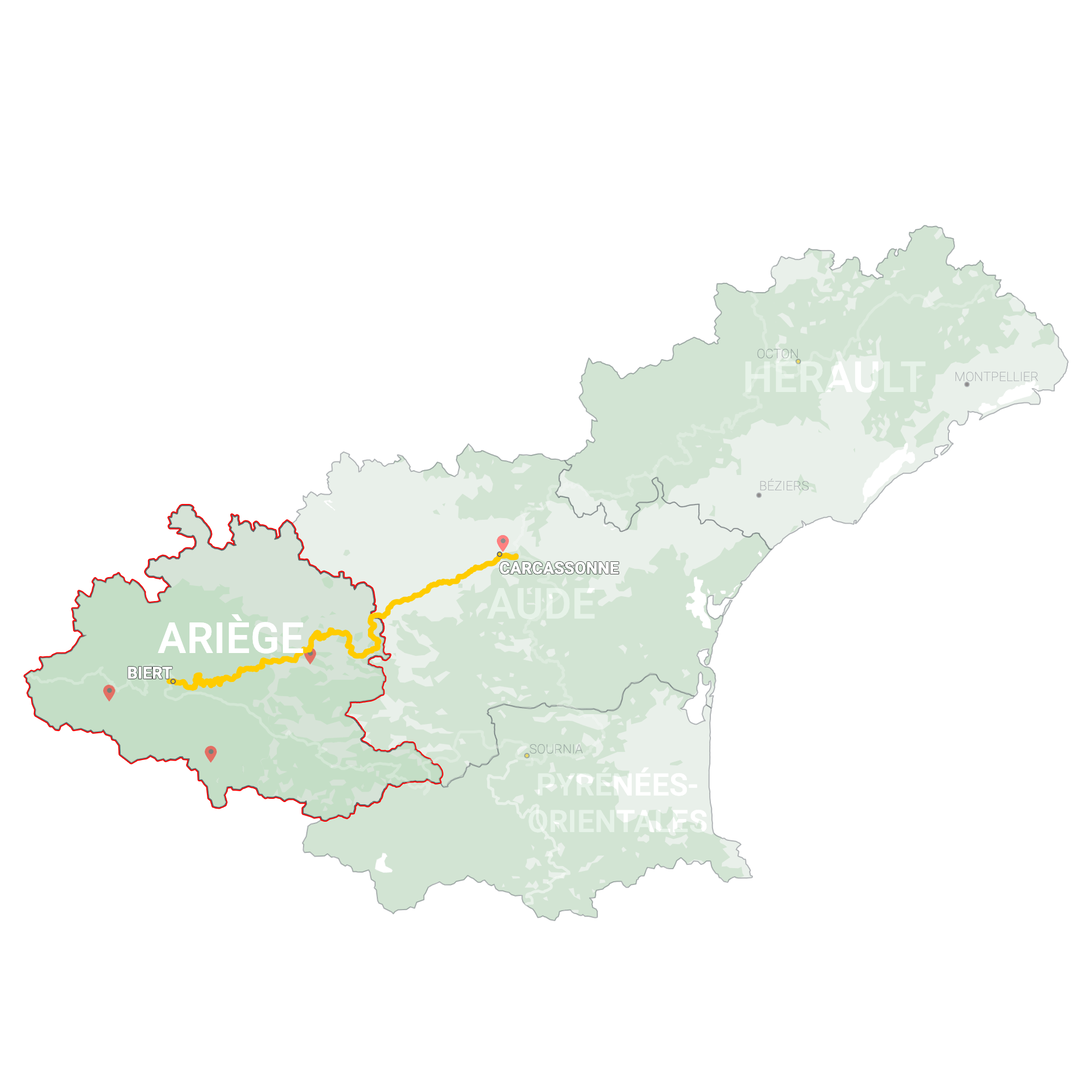 GLR 14 Region Ariège Map Overview