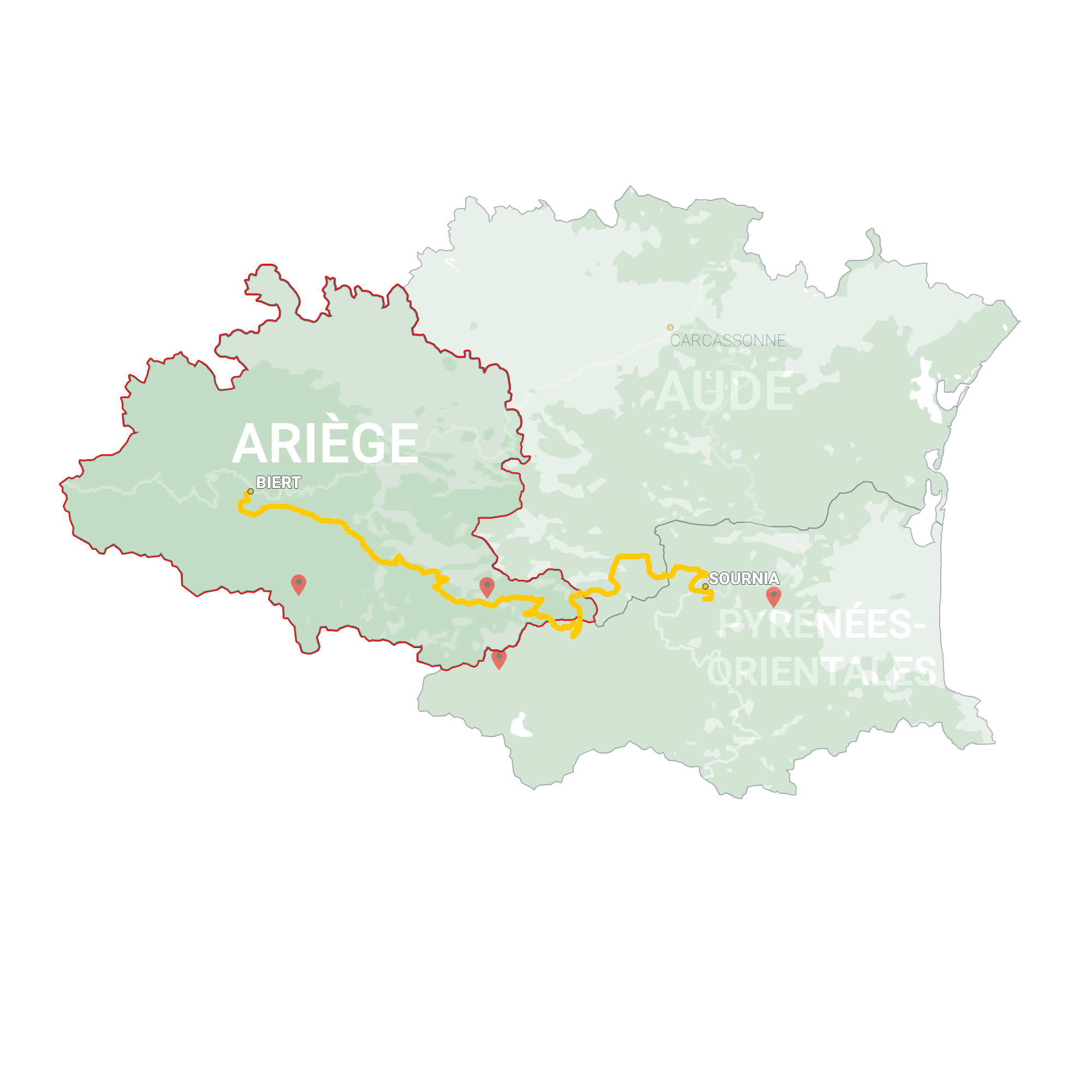 GLR 15 Region Ariège Map Overview