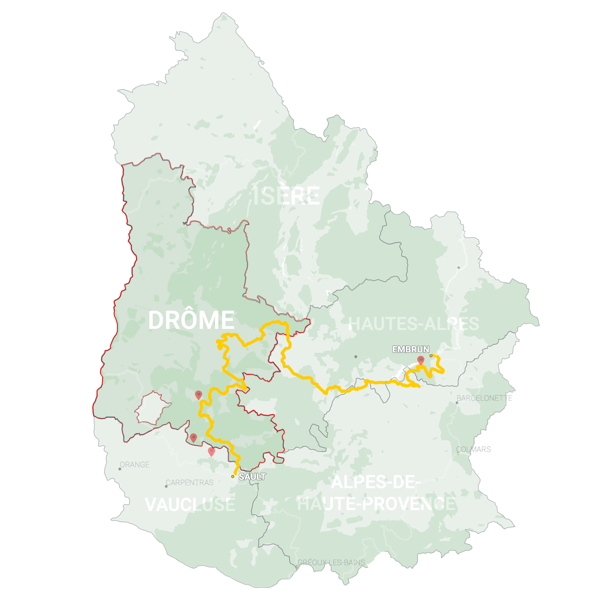 GLR 7 Region Drôme Map Overview
