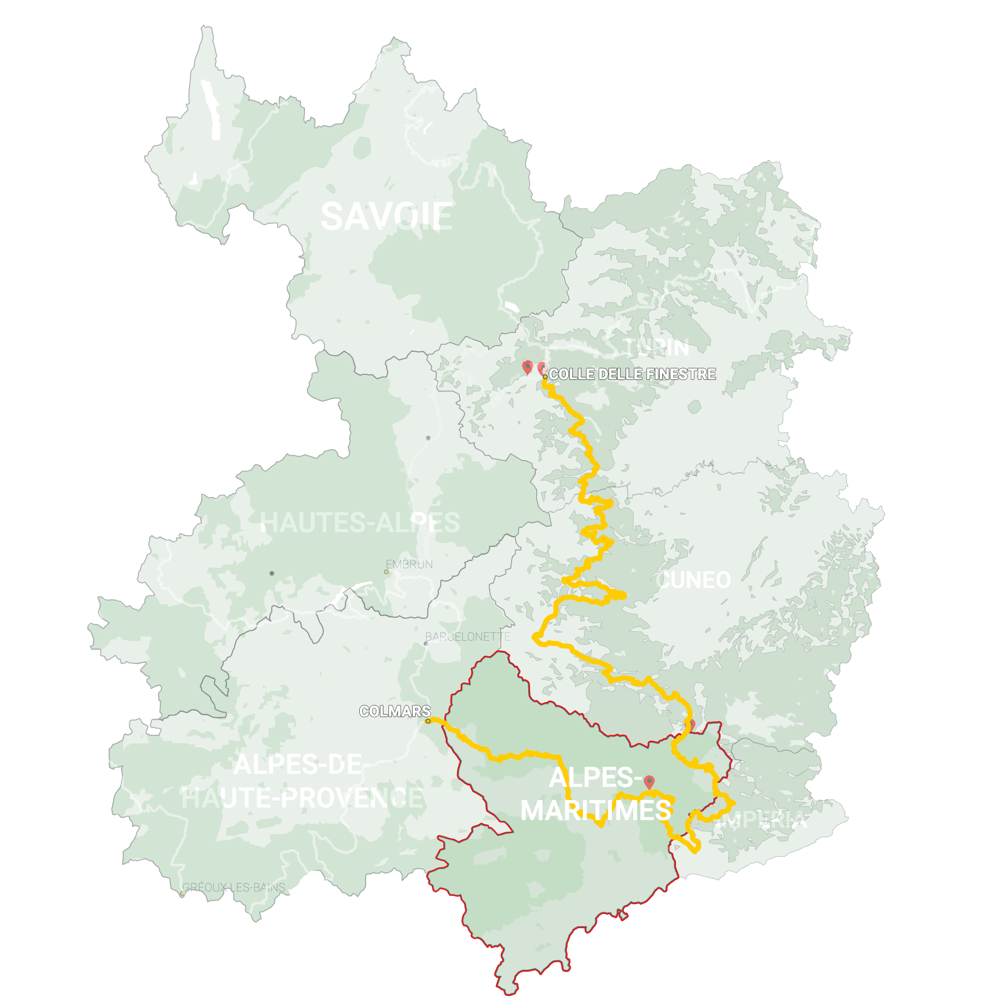GLR 9 Region Alpes-Maritimes Map Overview