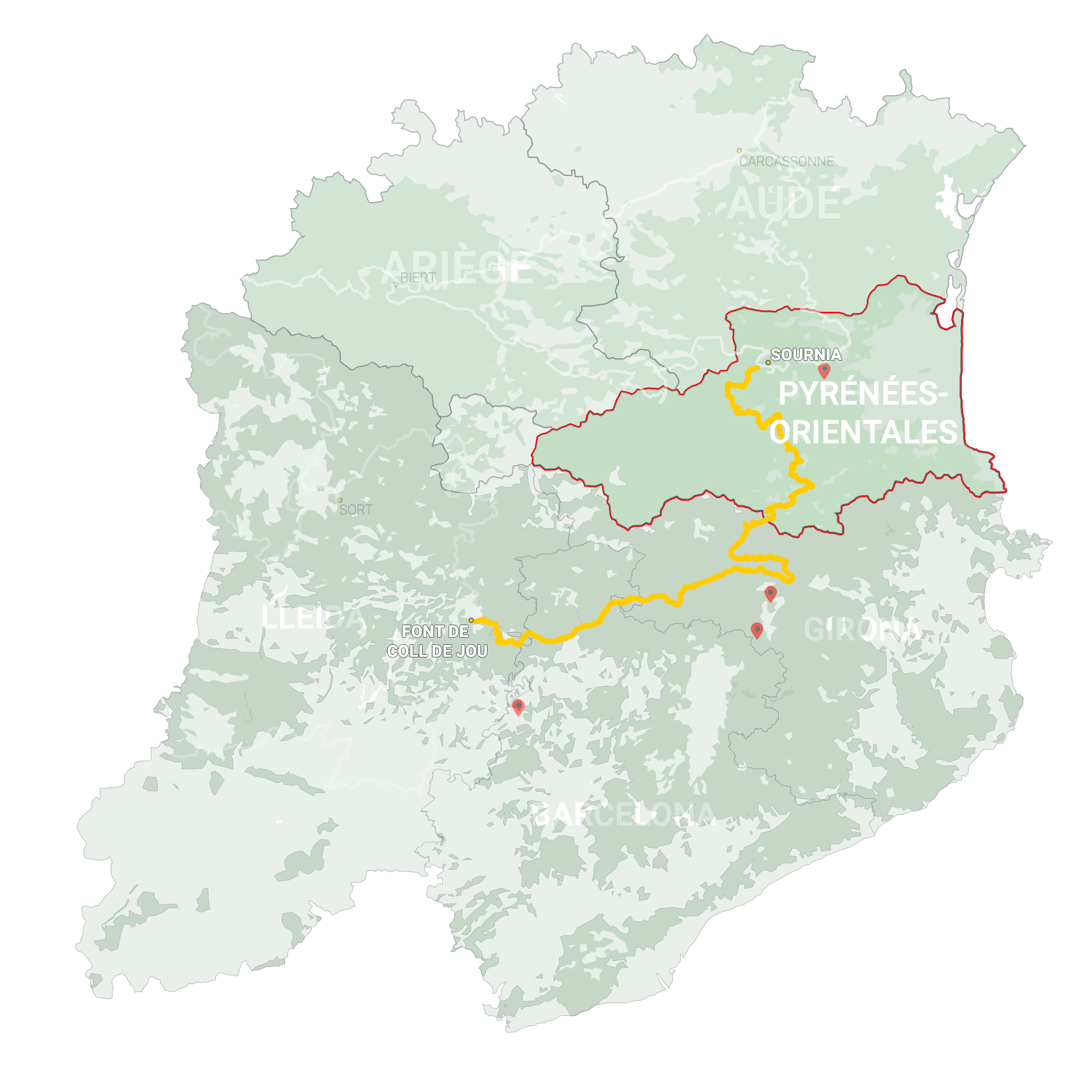 GLR 16 Region Pyrénées-Orientales Map Overview