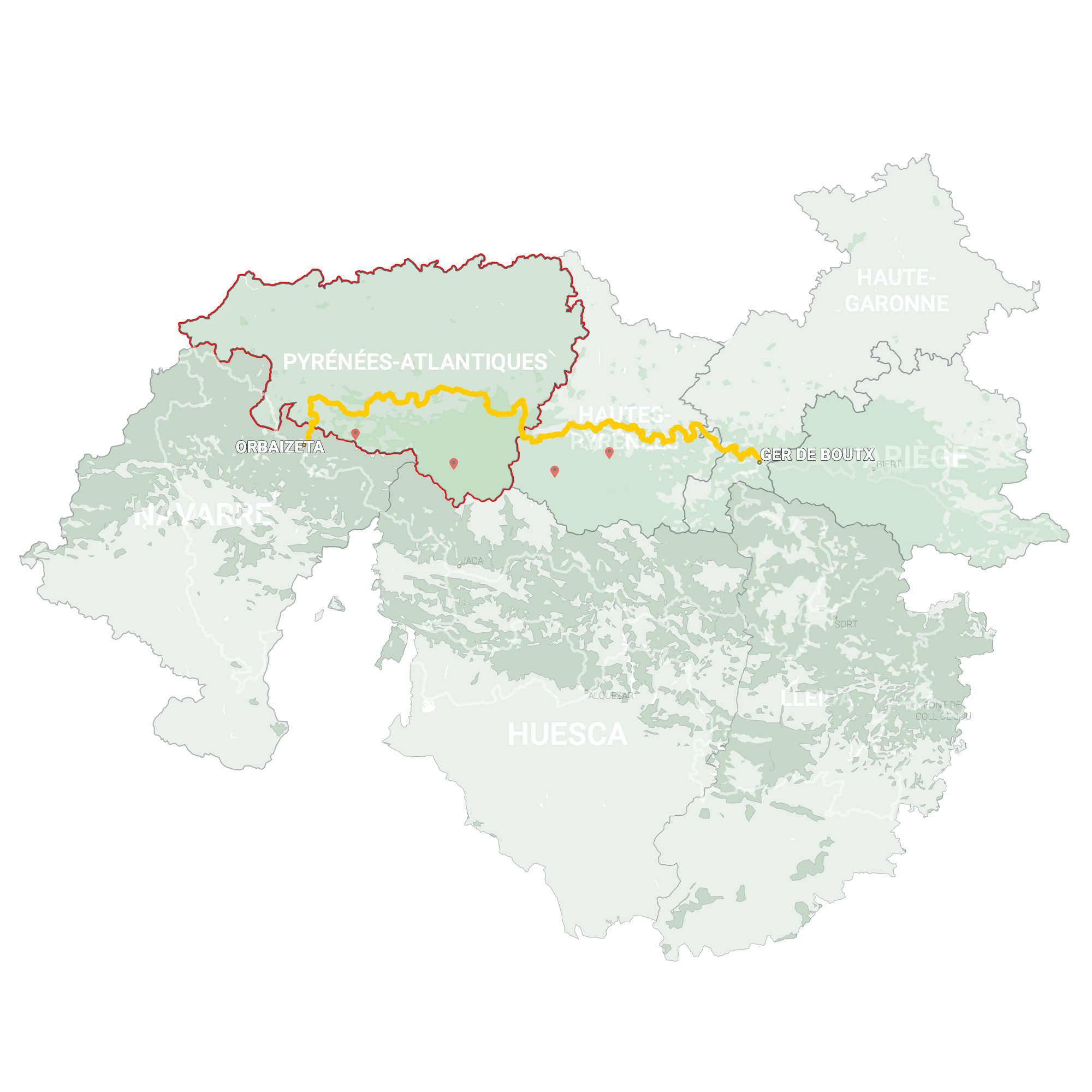 GLR 20 Region Pyrénées-Atlantiques Map Overview