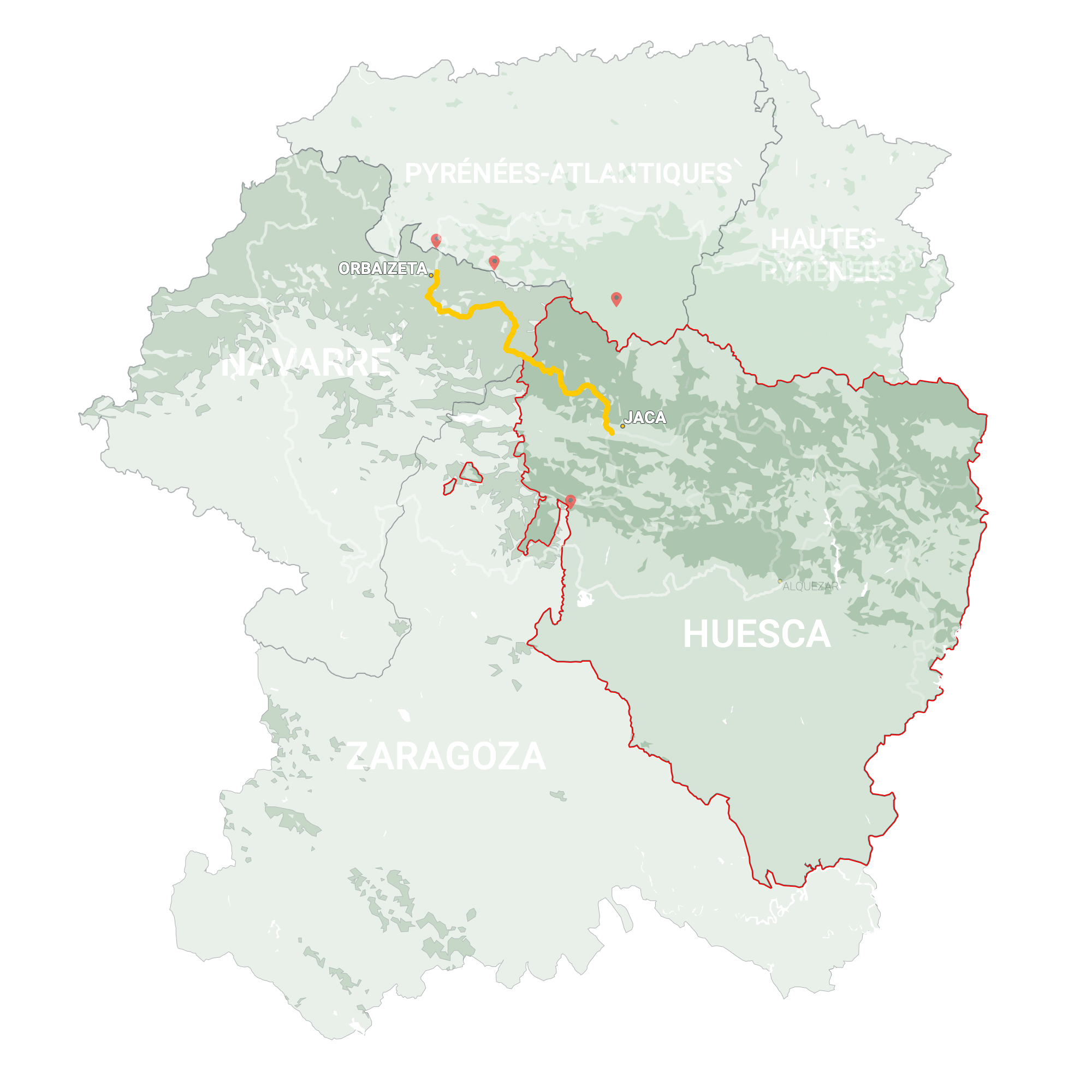 GLR 21 Region Huesca Map Overview
