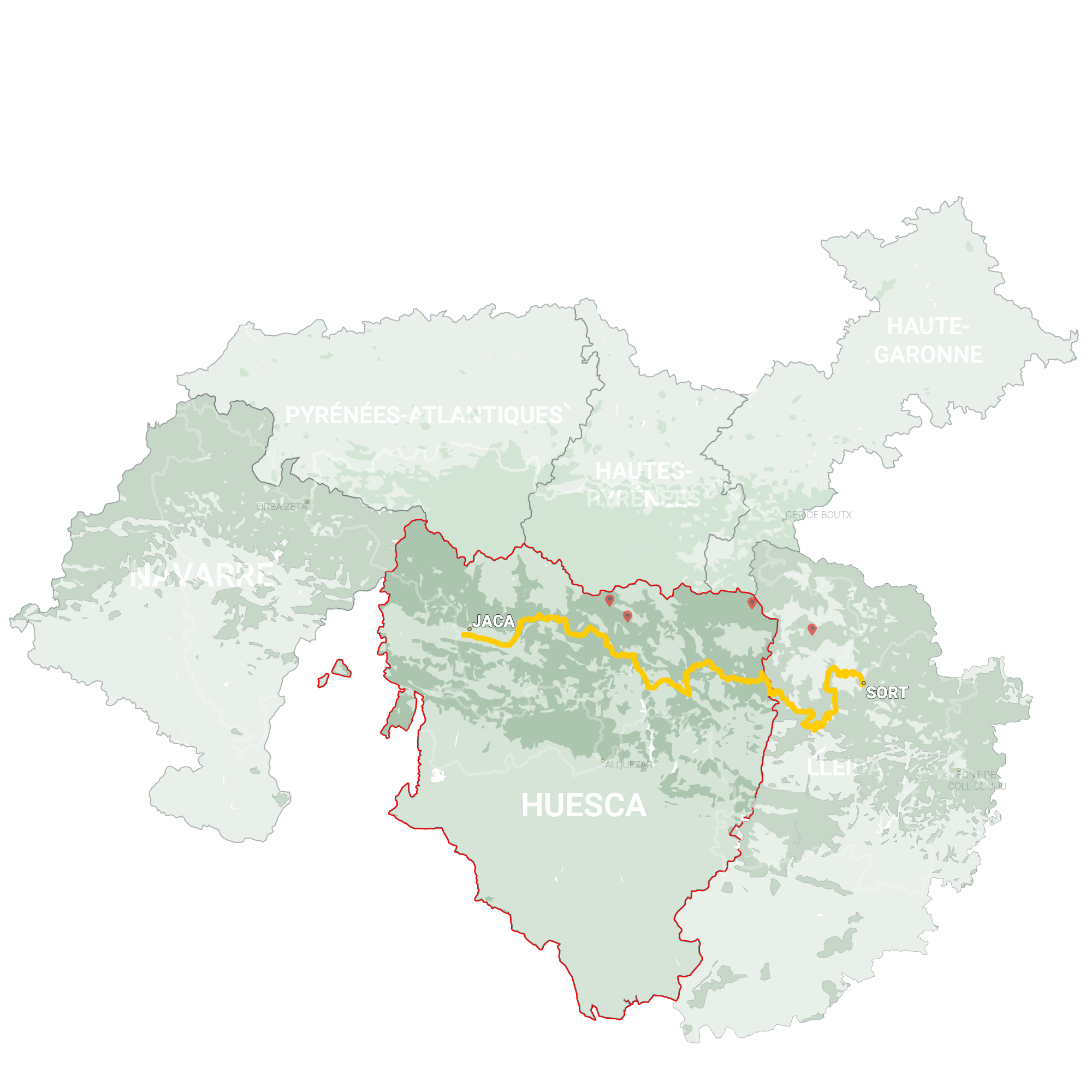 GLR 22 Region Huesca Map Overview