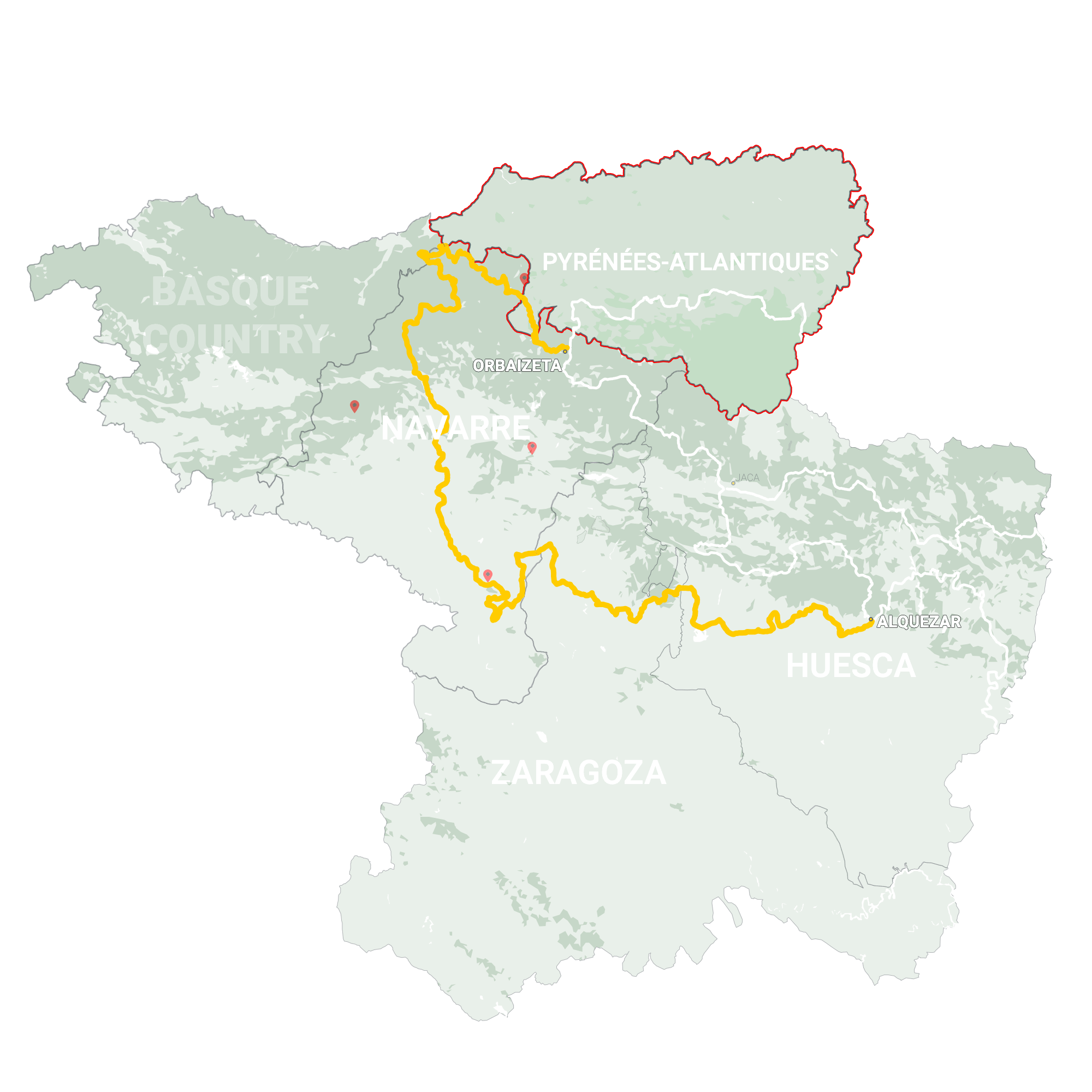 GLR 25 Region Pyrénées-Atlantiques Map Overview