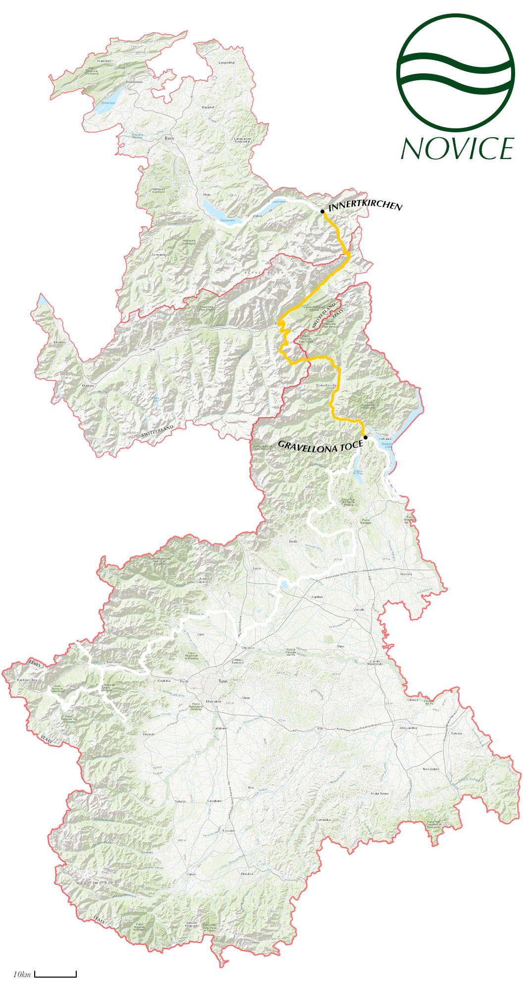 GLR 32 Route Info Map 10km scale